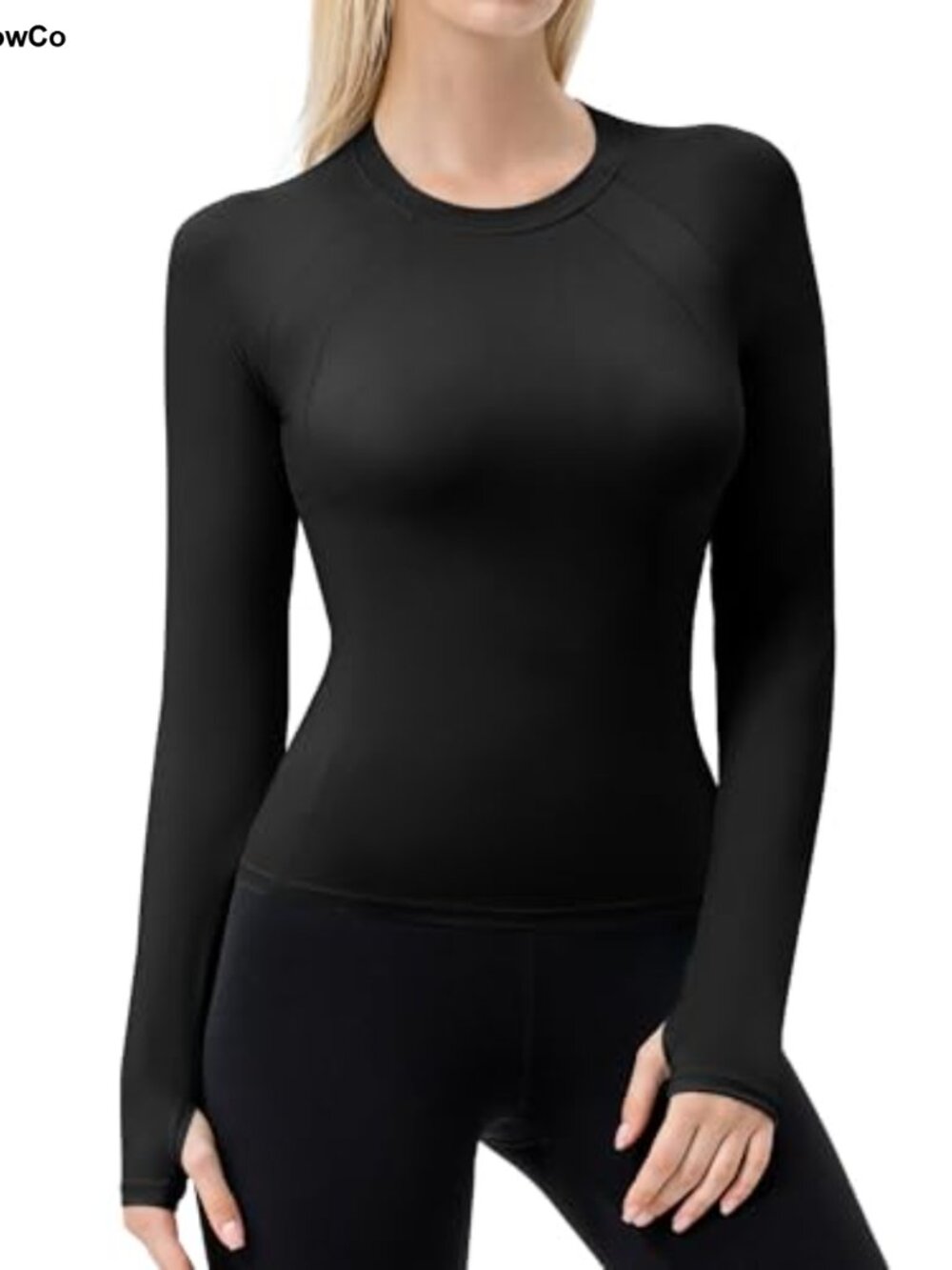 Long Sleeve Compression Shirt Thumbholes Workout Undershirt Women